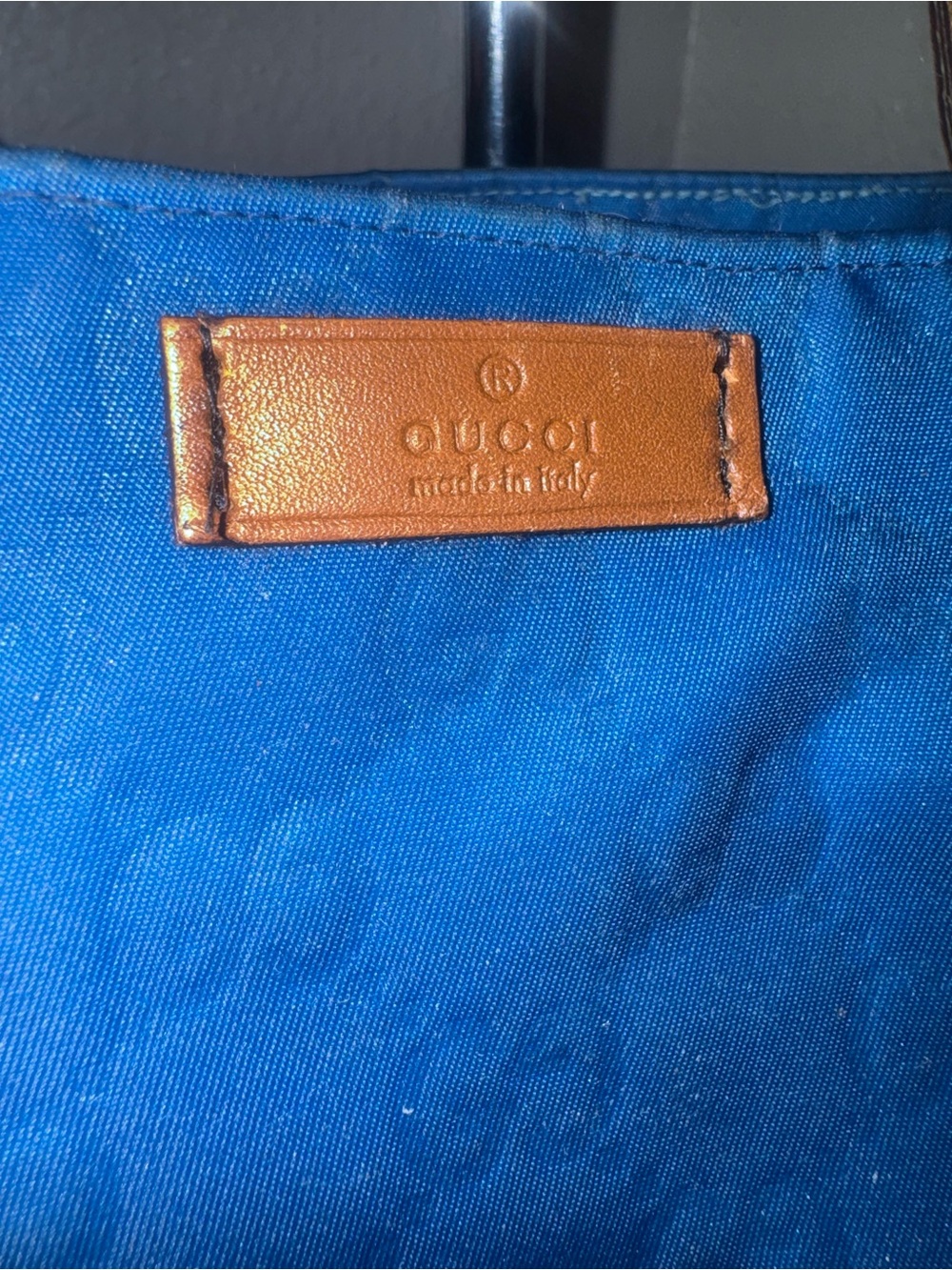 Gucci Guccissima rare blue canvas tote ✅AUTHENTIC✅ - Picture 7 of 10